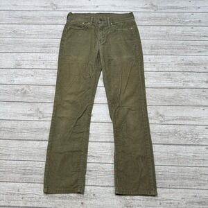Levi's 514 Corduroy Pants Men's 30x30 Olive Green Straight Leg White Tab Trouser